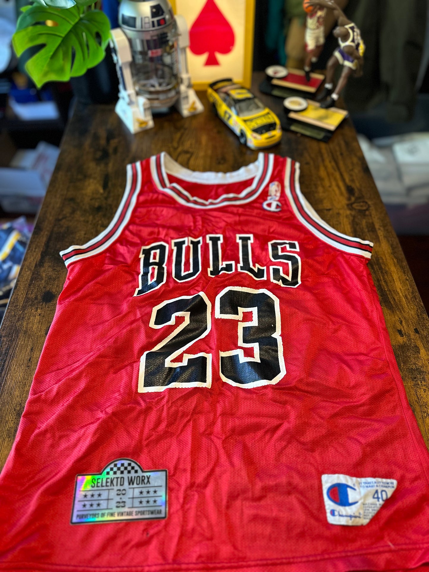 Champion | Michael Jordan | Chicago Bulls | Red w/ White Lettering